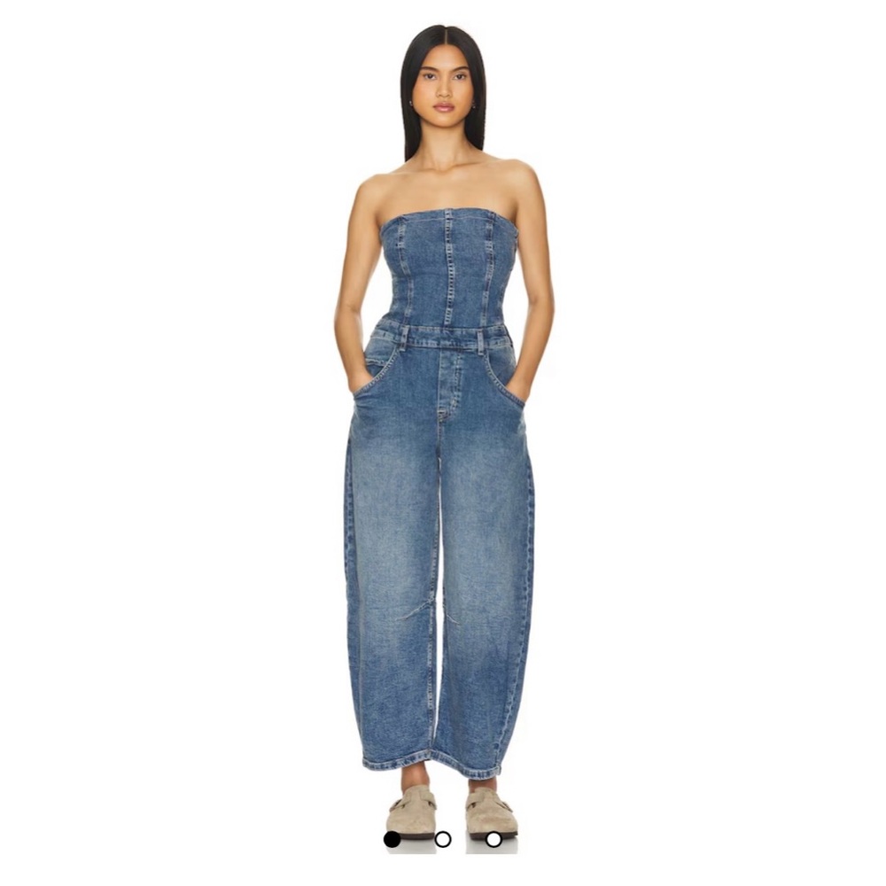 We The Free - Je Suis Pret Barrel Denim Jumpsuit - Size large - Picture 12 of 13